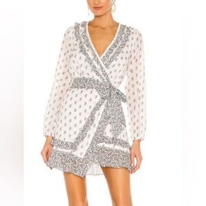 Veronica Beard Kierra Belted Floral Print
Ruffle Cotton Long Sleeve Mini Dress 4